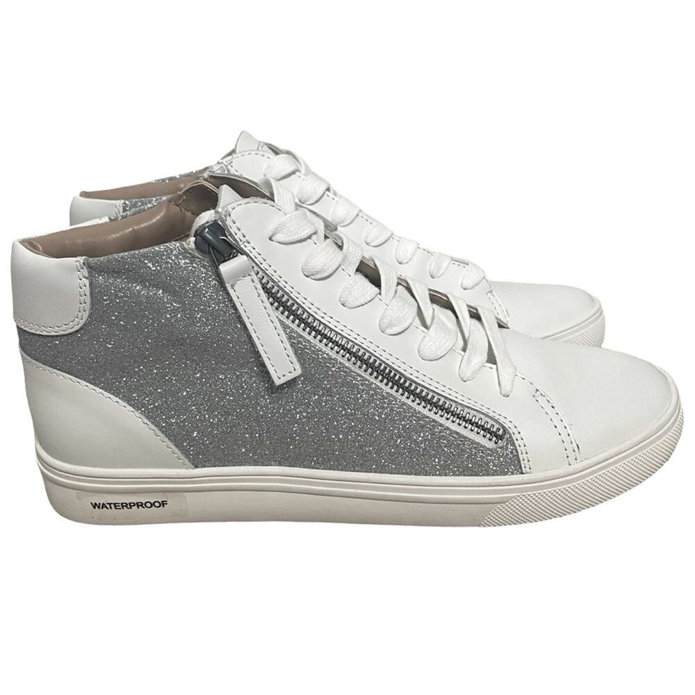 Aqua College Women's Guliette Zip Waterproof‎ Sneakers Silver White NWT Size 9.5